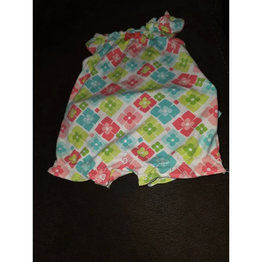 Gymboree layette line coral cutie floral bubble romper size 0‎ 3 months
